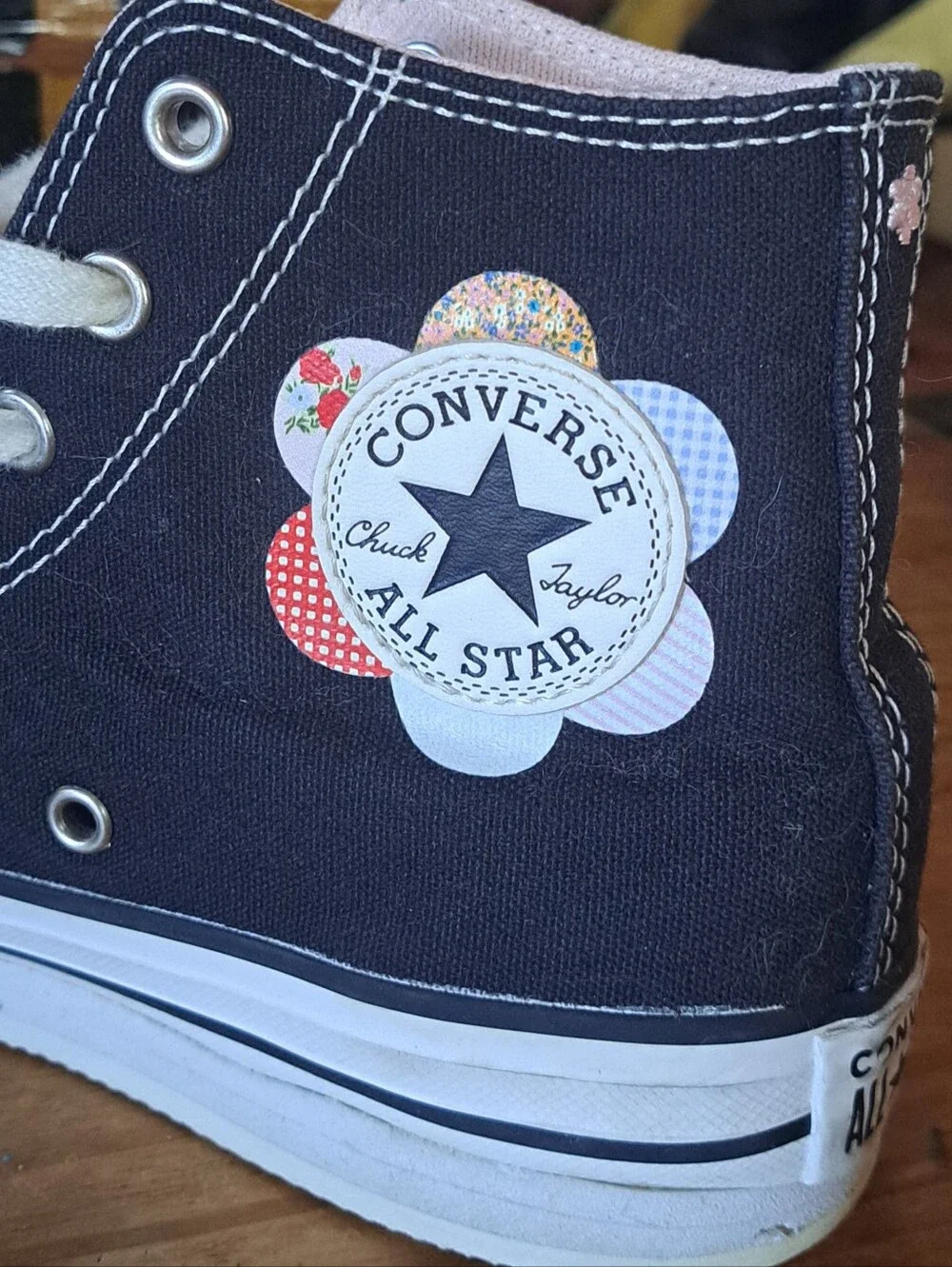 Converse Chuck Taylor All Star Platform Sneakers Kid's Size 3 Crafted Patchwork